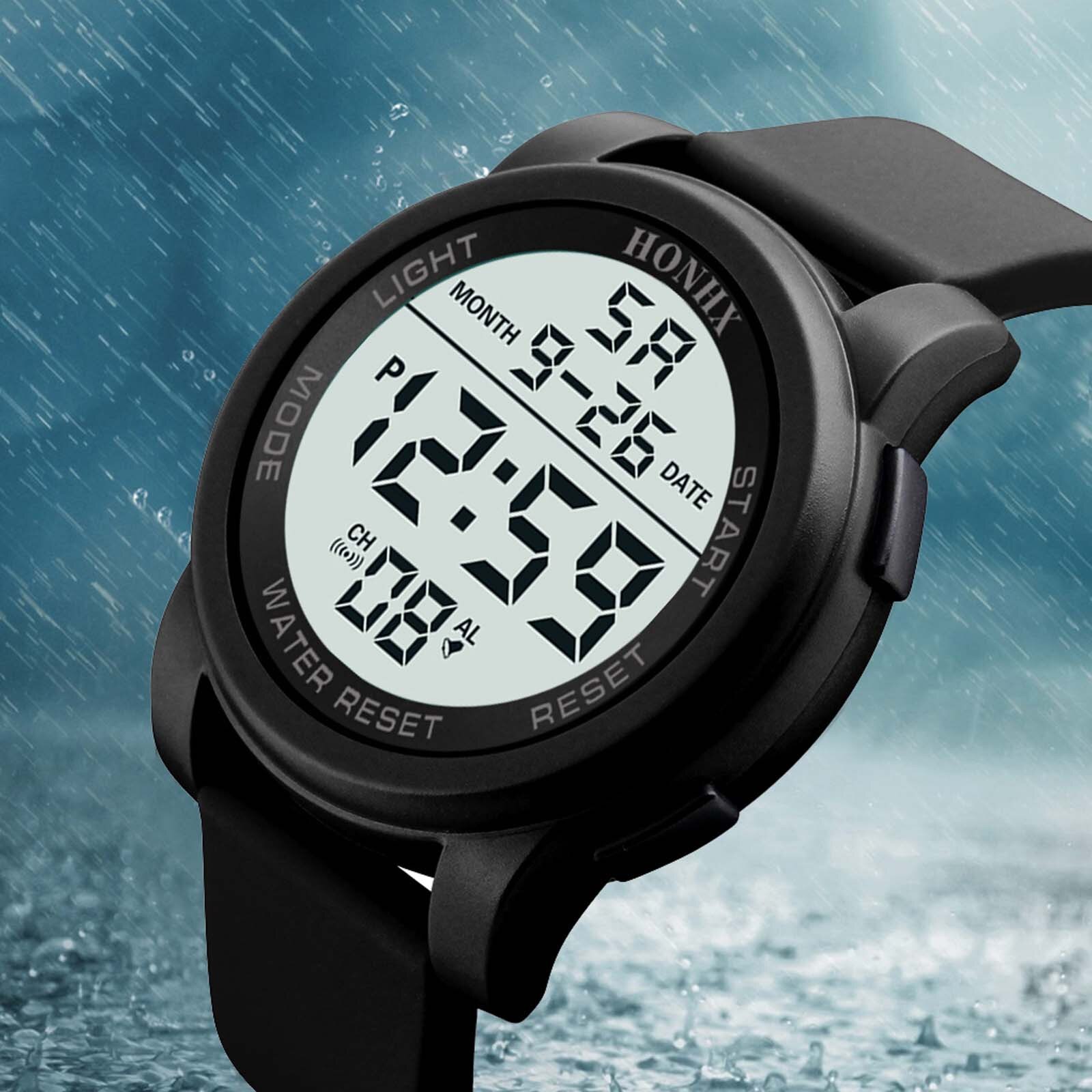 50m vandtæt herre led ur udendørs spor telektronisk ur multifunktions sport vækkeur digitale armbåndsure reloj hombre