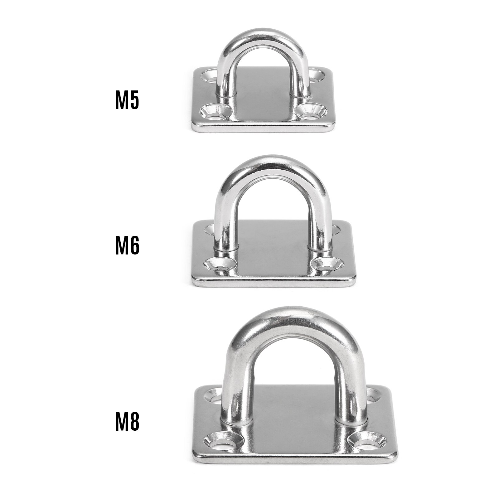 4PCS Mount Hook Pad Eye Plates Marine Hardware Multifunctional Wall Mount Hook Loops for Exercise Resistance Bands Swinging