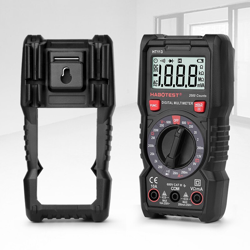 Habotest HT113 600V Digitale Multimeter Multitester Ac Dc Spanning Stroom 10A Ohm Transistor Tester Multitester Professionele