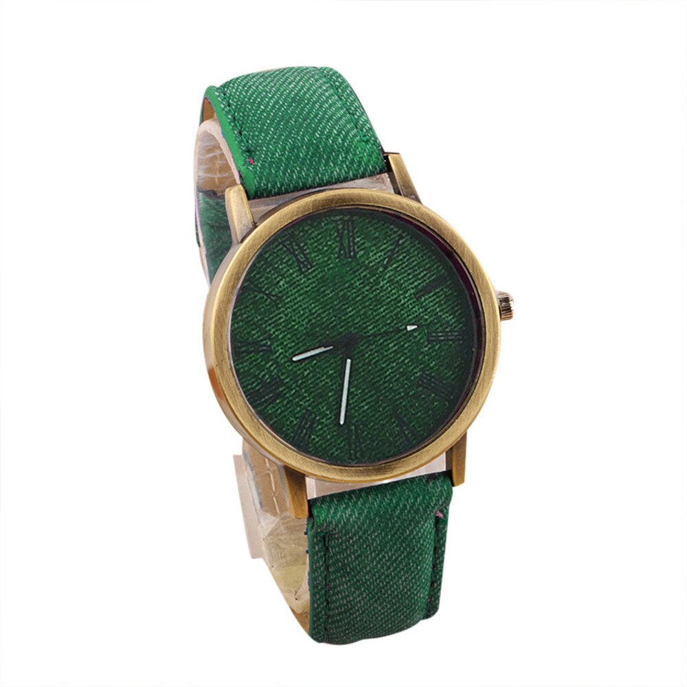 Reloj de pulsera de cuarzo analógico para hombre y mujer, cronógrafo de lujo con Relojes De Correa De Cuero famosa, para boda, negocios, Unisex: green