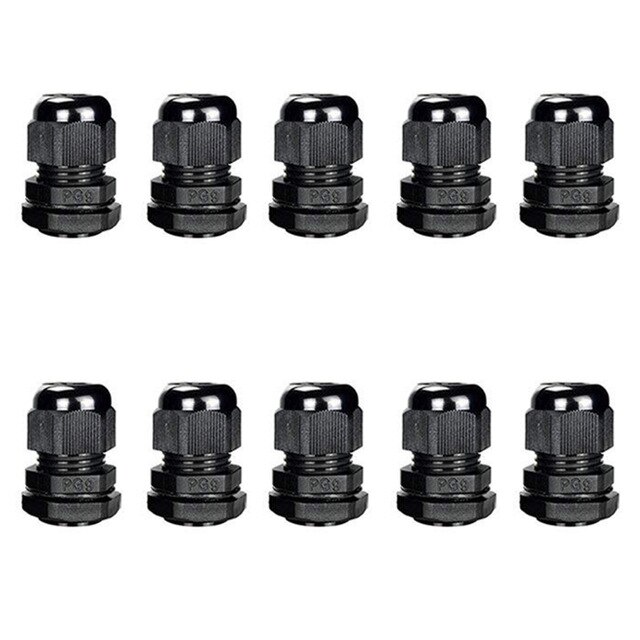 10 Pieces Nylon Cable Gland Kit, Waterproof Ip68 Cable Gland Joints Adjustable Locknut, Pg7 Pg9 Pg11 Pg13.5 Pg16: PG9