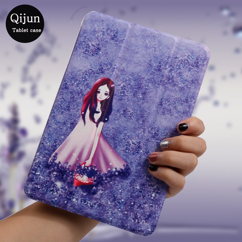 Tablethoes voor samsung galaxy tab  a 10.1 sm-t580 sm-t585 t580 wi-fi 3g smart cover flip pu lederen hoes met standaard