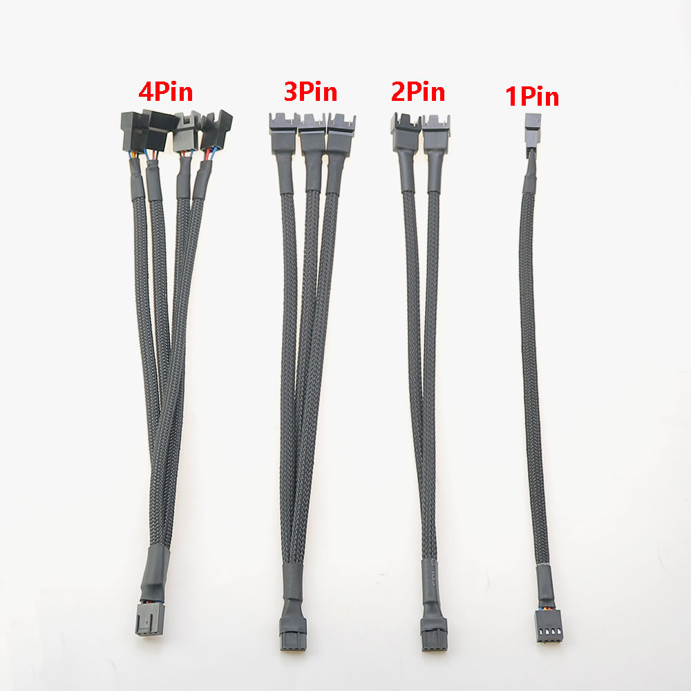 4-Pins Pwm Ventilatorkabel 1 Tot 2/3/4 Manieren Splitter Zwarte Mouw Pwm Verlengkabels 27Cm Verlengkabel Connector