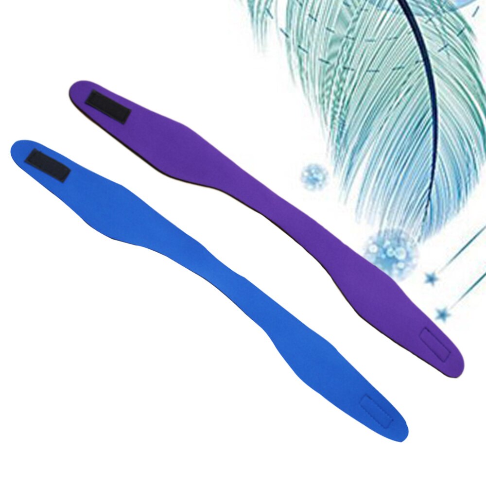 2PCS Swimming Headband Neoprene Adjustable Yoga Diving Ears Protection Hair Band for Kids Adult (Purple M+ Blue)
