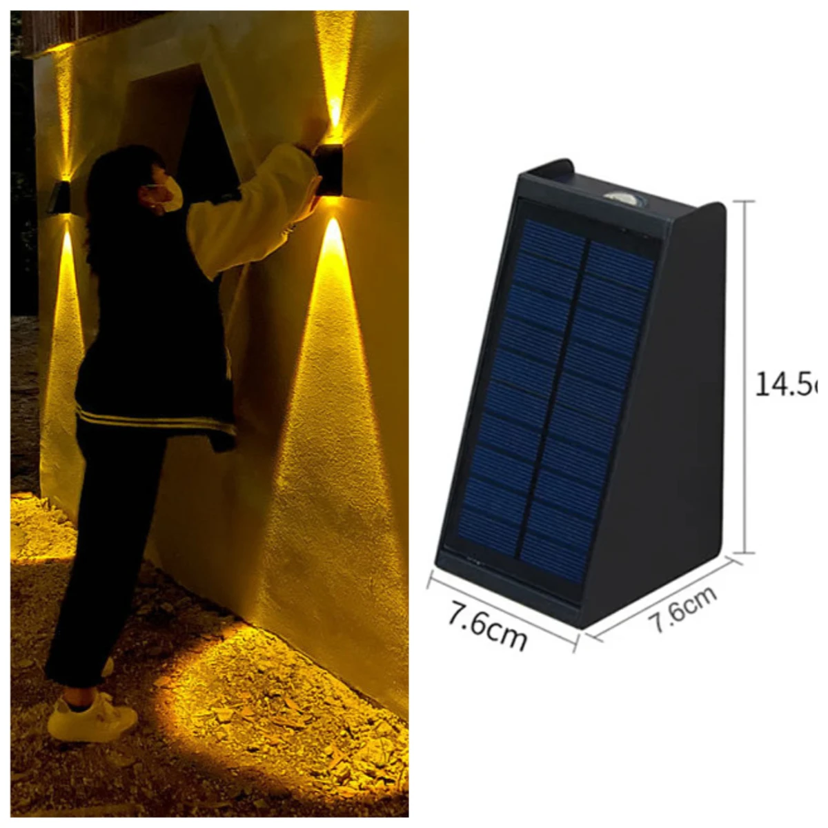 Led solcellelamper sollys udendørs havehegn udendørs solcellelamper trappelys op og ned gårdsplads gadeindretning væglamper: Måneblå