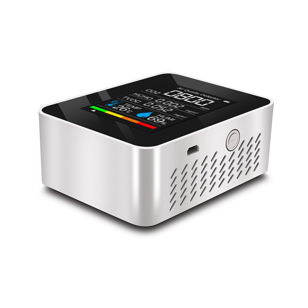 Air Detector CO2 Tester CO2 Meter Sensor with Carbon Dioxide TVOC HCHO Value Electricity Quantity Temperature Humidity