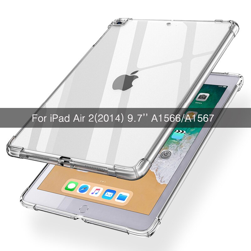 Pokrowiec na iPad mini/Air/Pro 9.7 "10.2" 10.5 "2019 11'' TPU przezroczysty miękki silikon odporny na wstrząsy pokrowiec na tył pokrowiec ochronny: For iPad Air 2