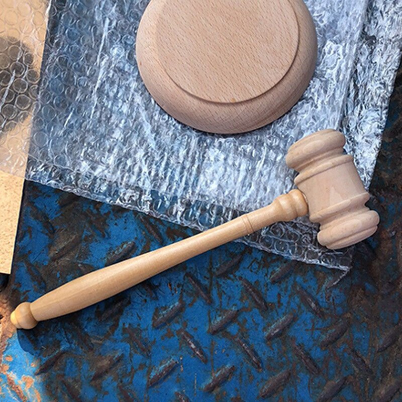 Handmade Wooden Auction Hammer for Lawyer Judge Handcrafted Gavel Court Hammer for Auction Decor Black