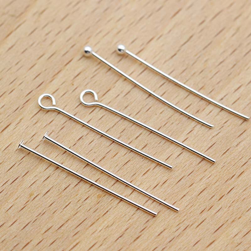 10 Stuks Echte Pure Solid 925 Sterling Zilveren Naald Pins Voor Diy Sieraden Maken Bevindingen Oorbel Ketting Connector Deel Base