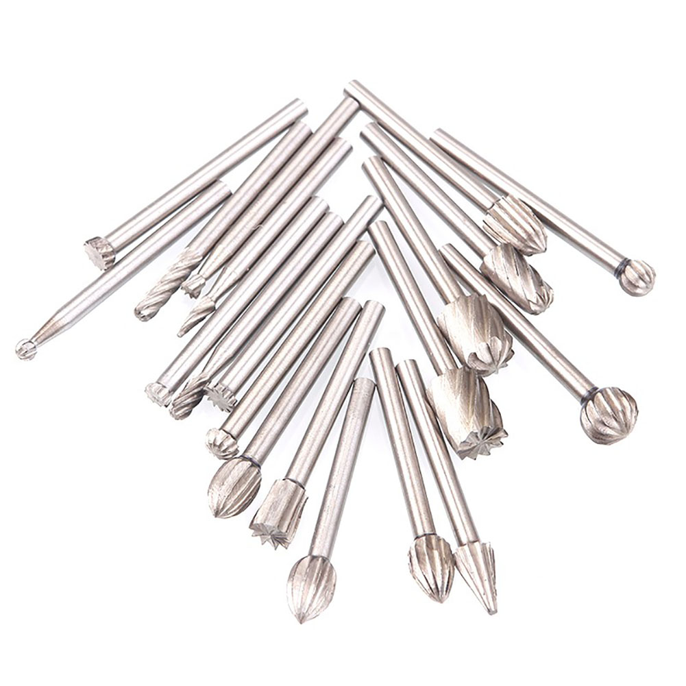 20pcs/set HSS Routing Wood Rotary File Burr Bit CNC Engraving Rotary Cutter Files Rotary Files Hand Tools