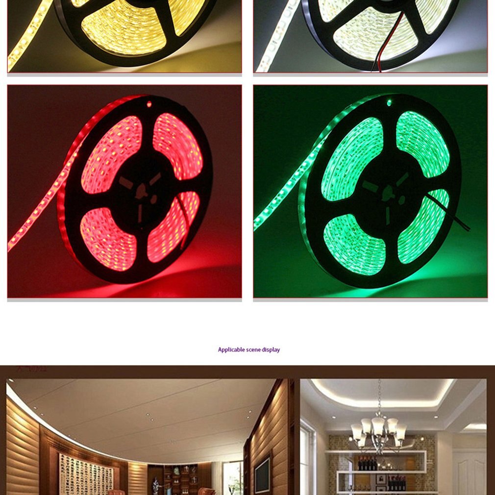 Led 3528 Light Belt Waterproof Colorful Flexible Light Bar 44 Key Controller Led Light Strip with 5 M + 2a Power Supply