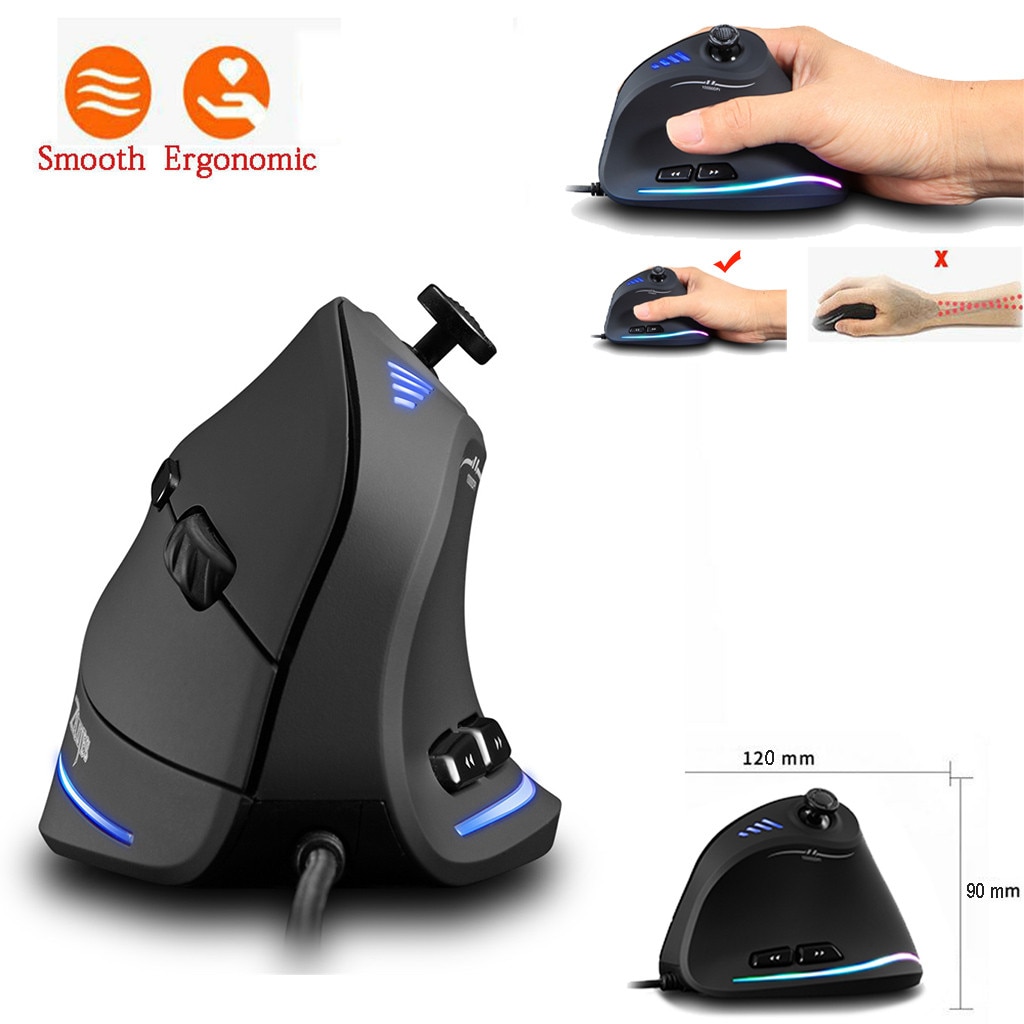 USB Rechargeable Wireless Mouse 2.4GHz Vertical Gaming Mouse 1500-10000 DPI Ergonomic Computer Mice for PC Laptop Office Game