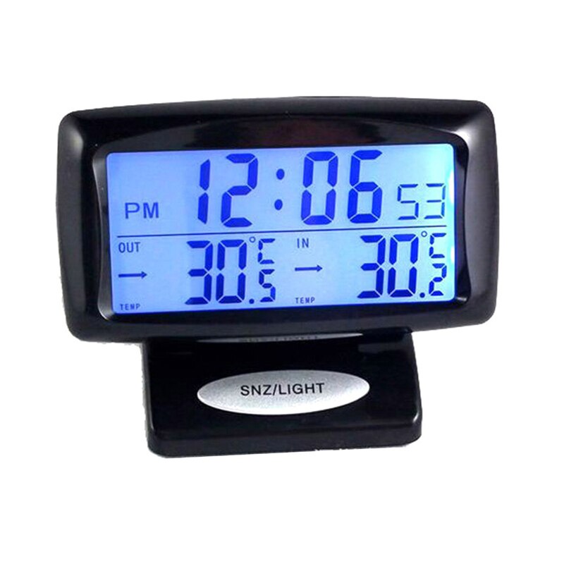 Car Electronic Clock Inside Outside Temperature Gauge Truck Vehicle Thermometer: Default Title