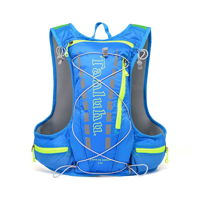 15L Drinkrugzak Rugzak Rugzak Tas Vest Harnas Fietsen Wandelen Camping Running Marathon Race Sport Voor 2L Waterzak: blauwe kleur