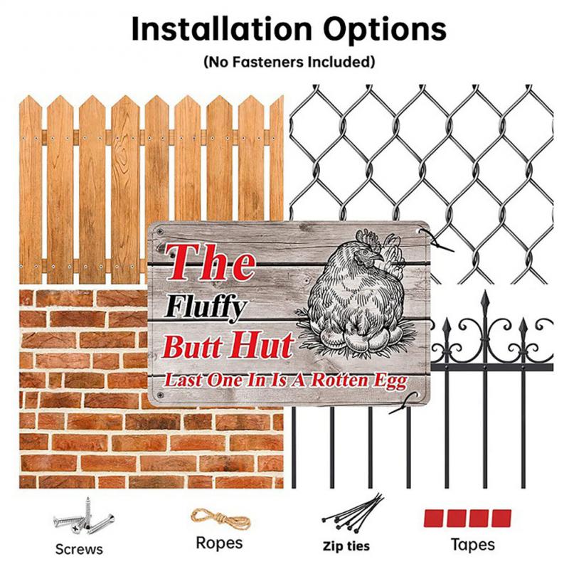 Chicken Coop Wooden Sign Outdoor Cabin Farmhouse Decorative Plaques Fowl Wall Decor Wood Plates Barn Garden Decor Address Signs