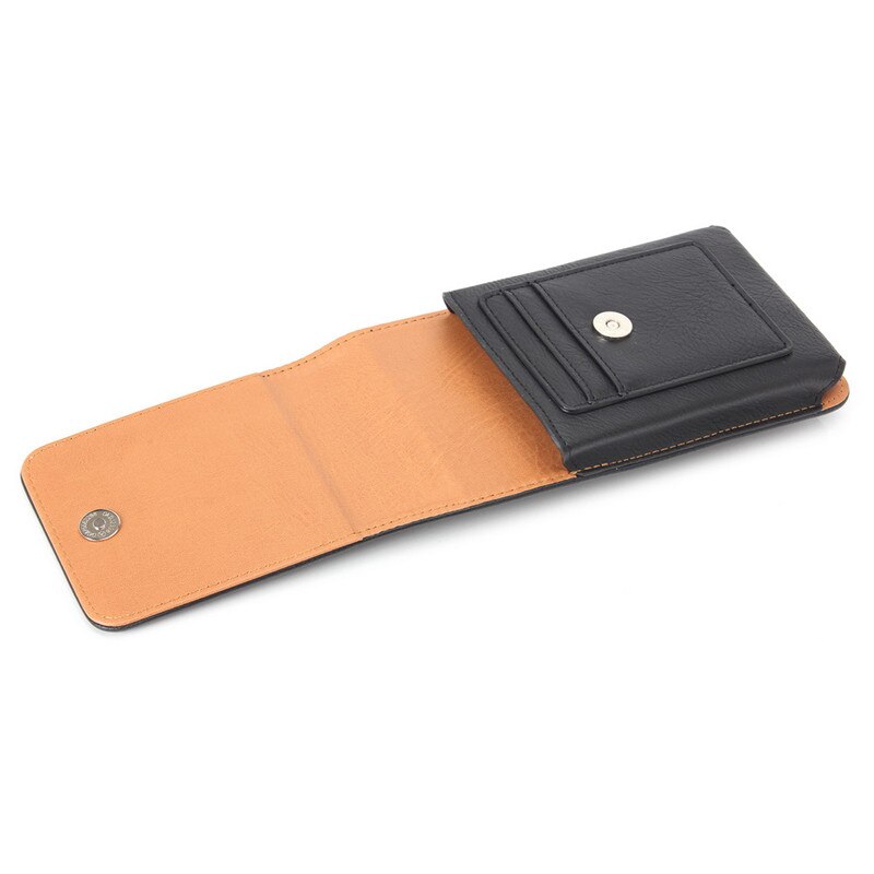 Yiang heuptas heren pu leer litchi patroon 360 flip mobiele telefoon tas heuptas retro riemclip tas leren riemtas zwart