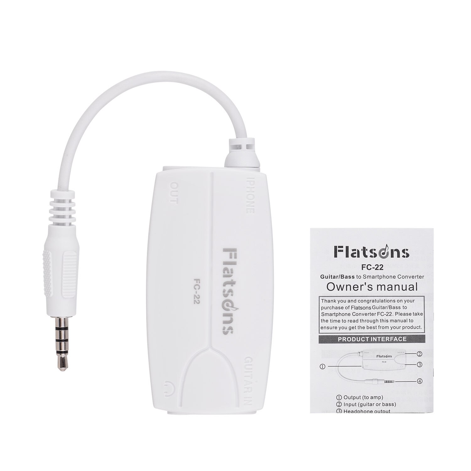 Muslady ML-22 Guitar Audio Interface Connector Converter for Electric Guitar Bass to Mobile Phone Tablet Connection