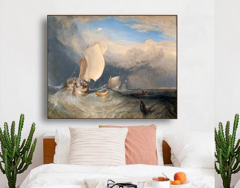 Funeral op Zee Door William Turner Muur Art Canvas Poster en Print Canvas Schilderij Decoratieve Picture voor Woonkamer Thuis decor