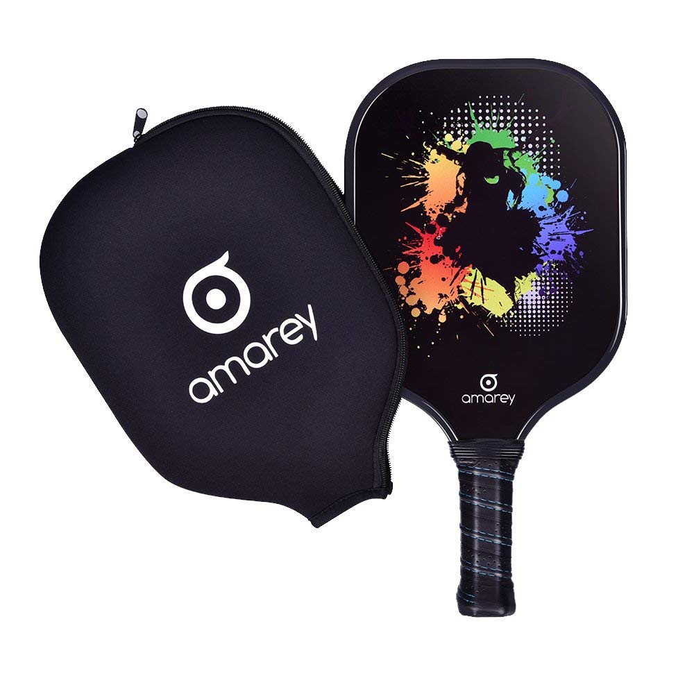 Pickleball Paddle Graphite Pickleball Racket Honeycomb Composite Core Set Ultra Cushion Grip Low Profile Edge Bundle Graphite