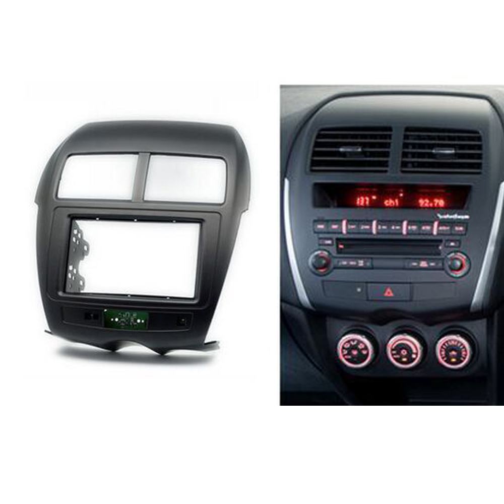 Double Din Car Radio Fascia for Mitsubishi ASX RVR Stereo Facia Dash CD Trim Installation Kit Frame