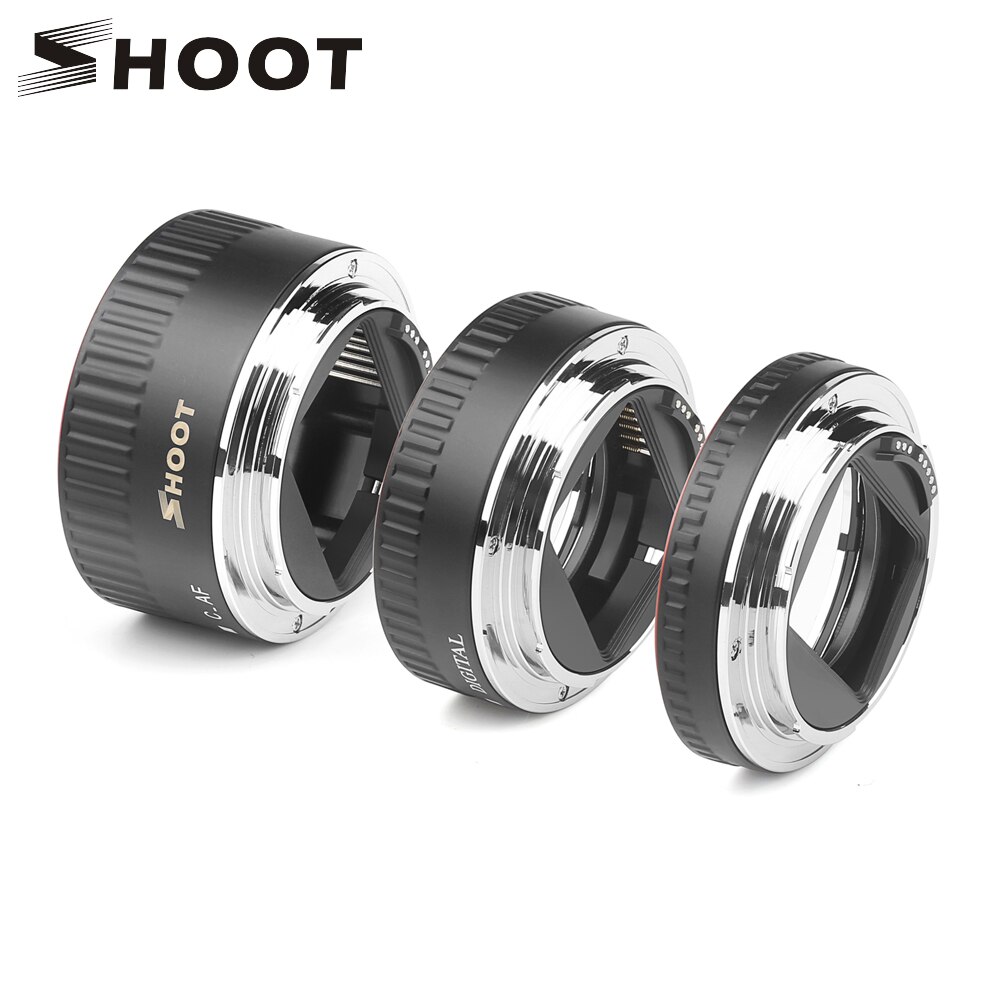 SCHIETEN Rode Metalen TTL Autofocus Macro Extension Tube Ring voor Canon 600d 500d 80d EOS EF EF-S 60D Voor canon Camera Accessoire