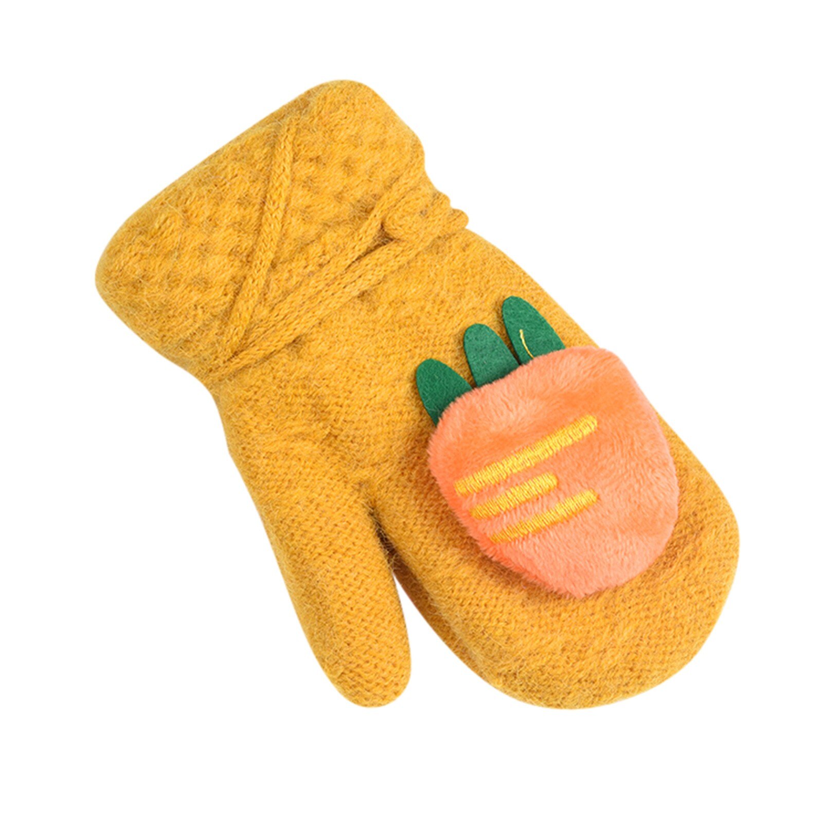 freundlicher Winter Handschuhe Mädchen Jungen betroffen Karikatur Patchwork Halten Warme Handschuhe 1-8 Jahre freundlicher Schlüsselband Handschuhe für draussen Sport: gelb