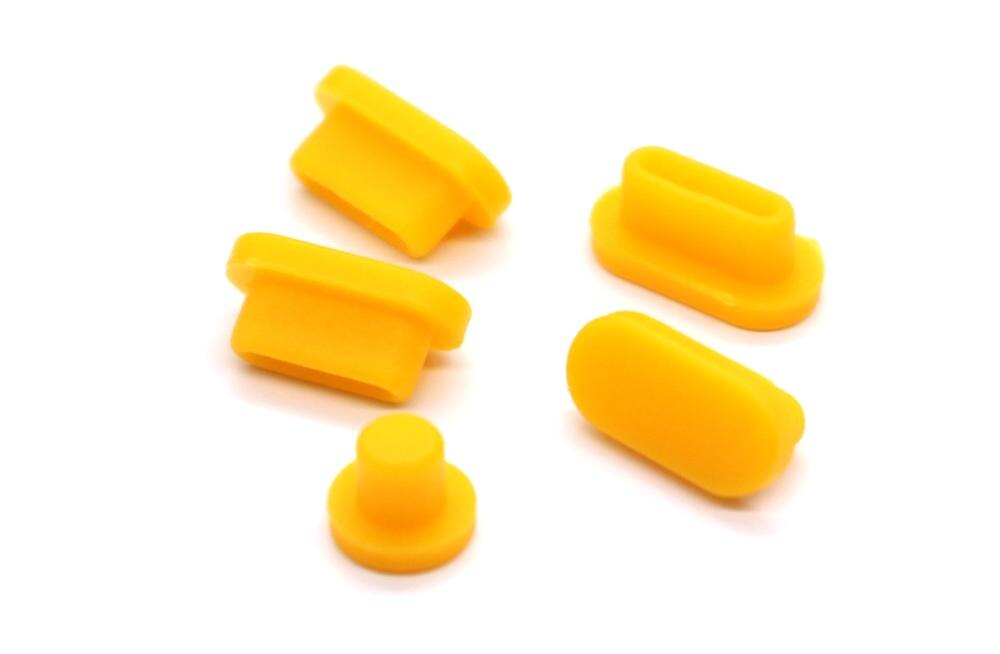 5Pcs/L Silicon Usb-poorten Dust Plug Voor Macbook Air 13 M1 Chip A2337 Dust Plug Silicon anti-Dust Plug Stopper 2 Tas: 2 Bag Yellow