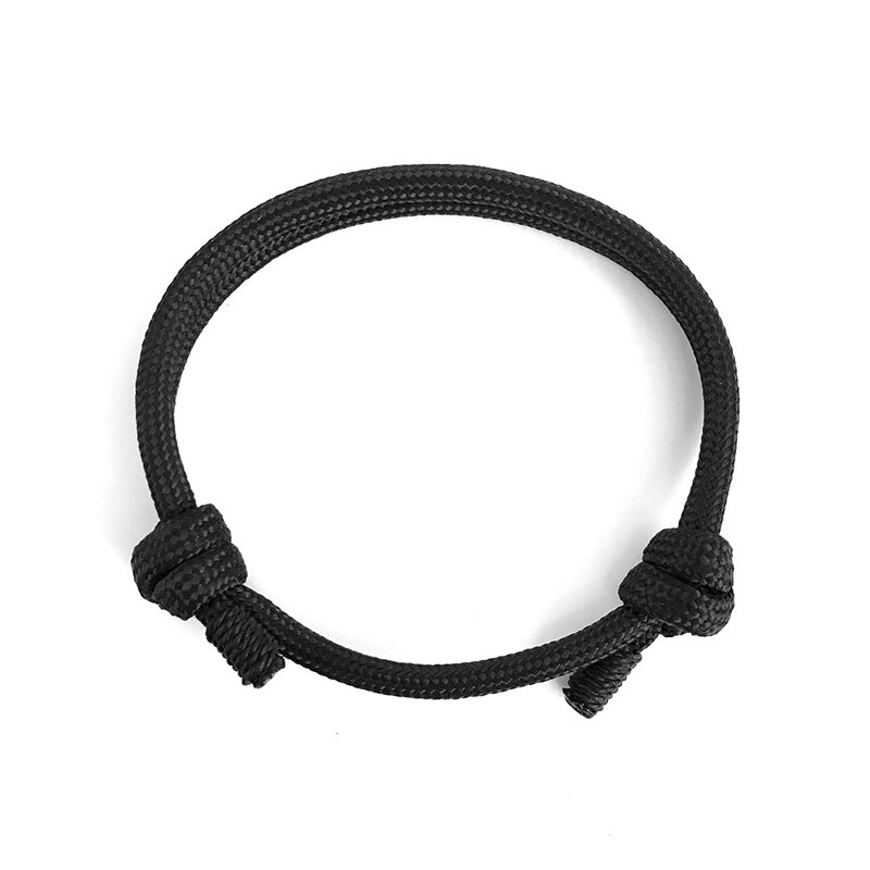 Niuyitid håndlavede survival paracord armbånd mænd kvinder justerbart simpelt armbånd homme smykker til piger: Sort
