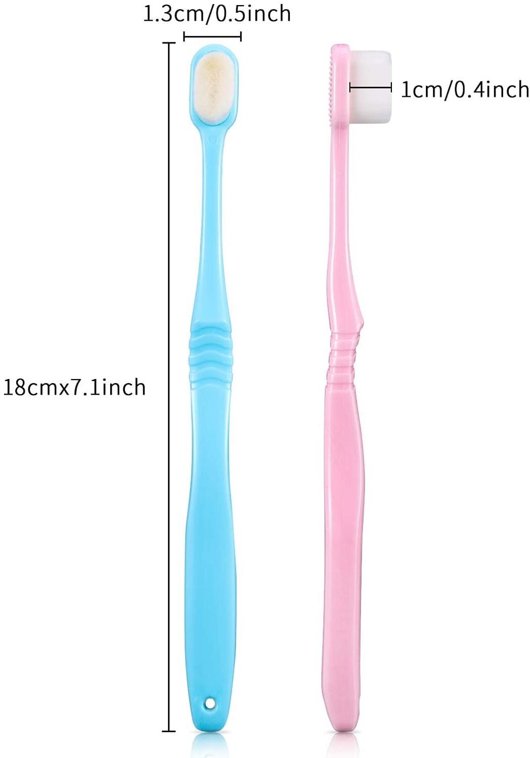 4 Pieces Soft Micro-Nano Manual Toothbrush Extra Soft Bristles Toothbrush with 20,000 Bristles for Fragile Gums Adult Kid