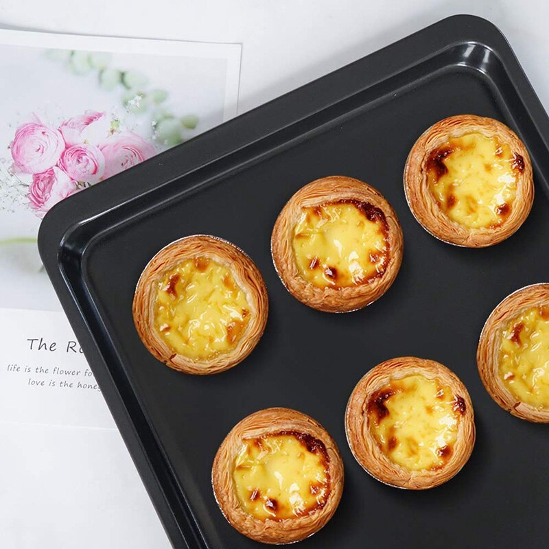 Plaque de cuisson, plaque de cuisson antiadhésive en acier au carbone Biscuit papier poêle plaque de cuisson plaque de cuisson, plaque à biscuits demi plaque de cuisson