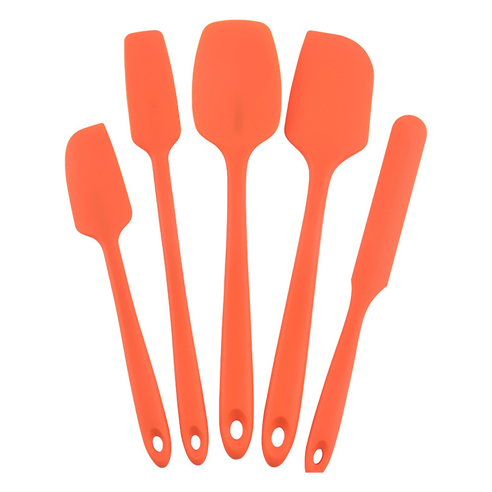 5set Easy Clean Cooking Utensil Home Kitchen Silicone Spatula Set Dishwasher Safe Cookware Restaurant Portable Anti Slip Spoon