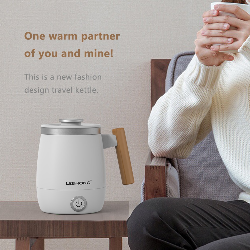 LEEWONG przenośne elektryczne czajnik USB mini biuro podróży ciepłe mleko lub żywności 0.4L