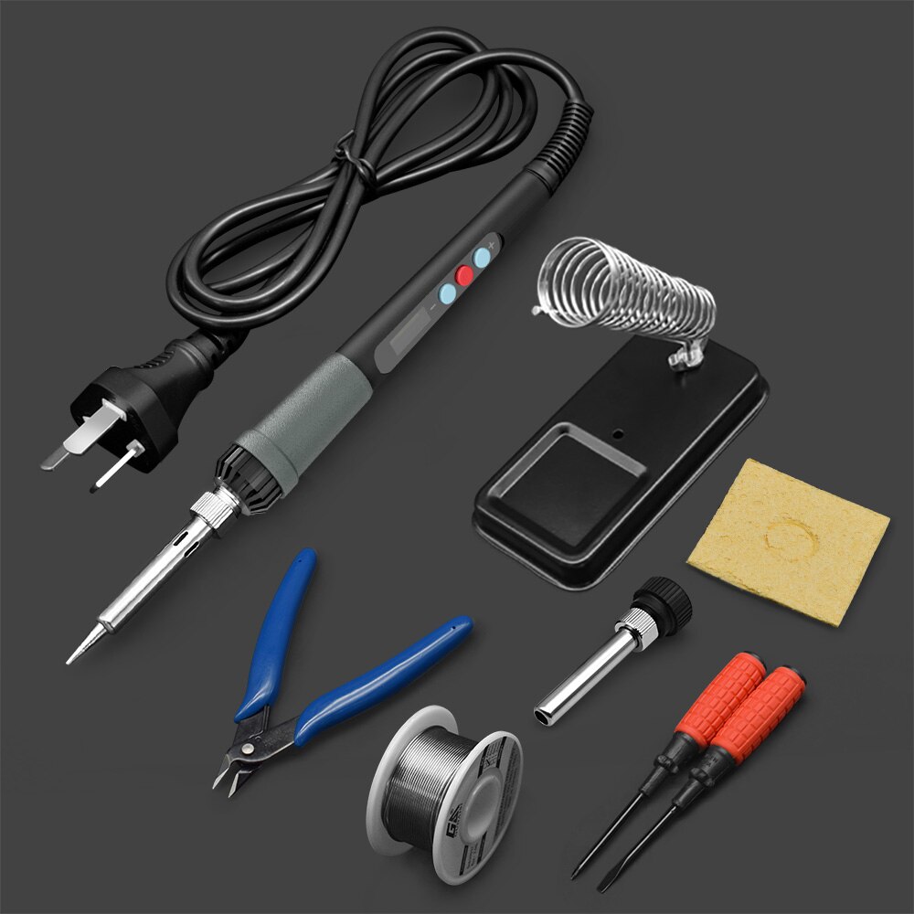 1 Set 60W Electric Soldering Iron LED Digital Display Adjustable Temperature Control Handle Pencil Welding Solder Station Kit: SET 5