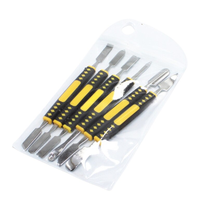 Mobiele Telefoon Demontage Tool Set Metalen Koevoet Tool Dual Uiteinden Metalen Spudger Set Professionele Pry Opening Spudger 6 Pcs