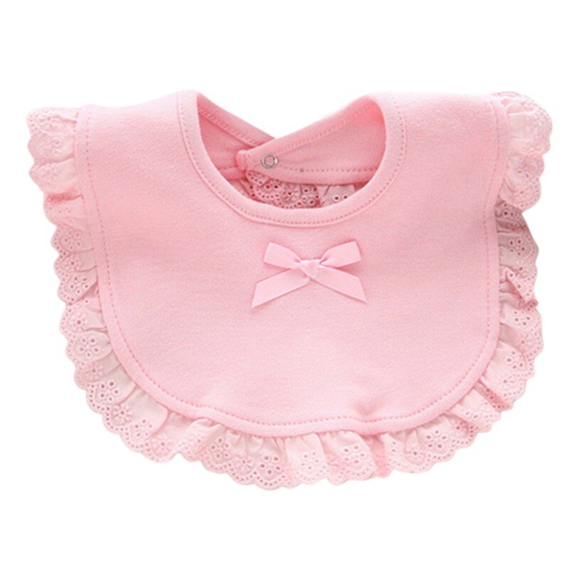 Bebê meninas babadores corton botão snap babadores algodão bonito laço babadores à prova dwaterproof água saliva toalhas: P