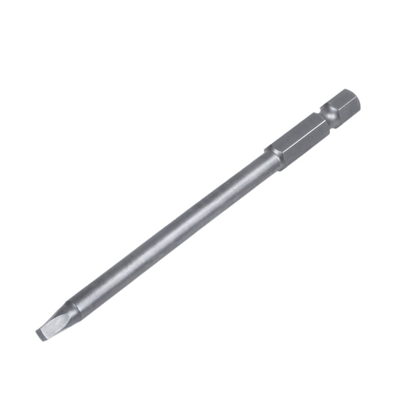 1/4 inch Hex Shank 6mm Dia Shaft 100mm Long Square Screwdriver Bit Gray