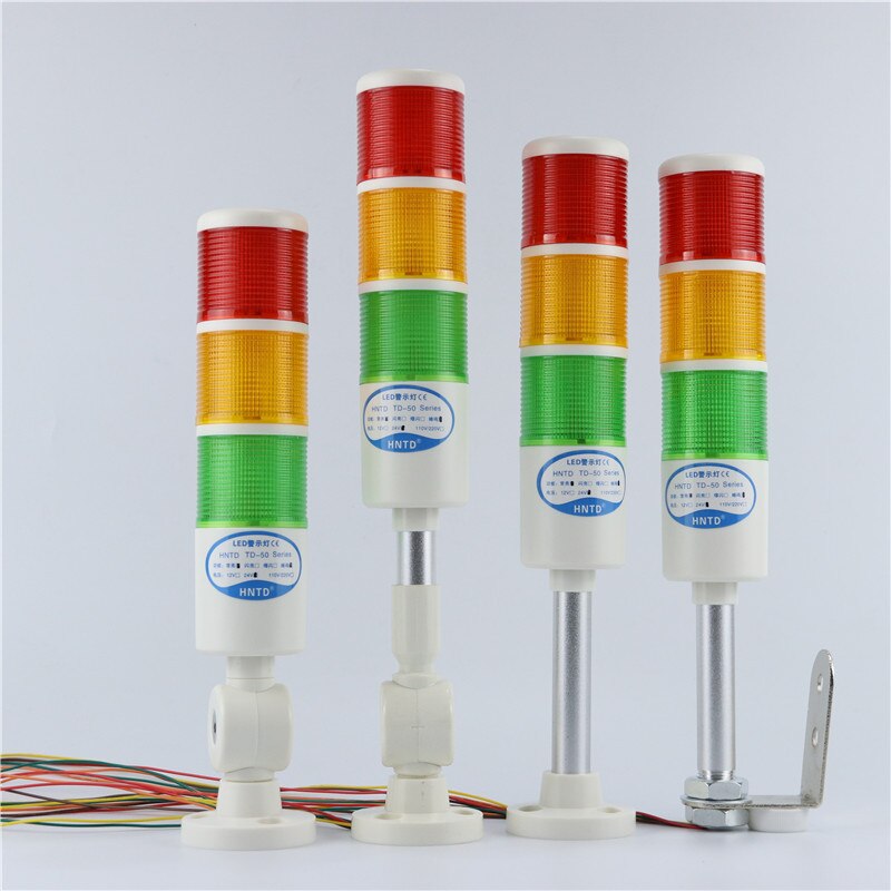 Dia 50mm Industrial Multilayer Stack light Indicator Foldable LED Signal Tower Alarm caution light for machinery 12V 24V