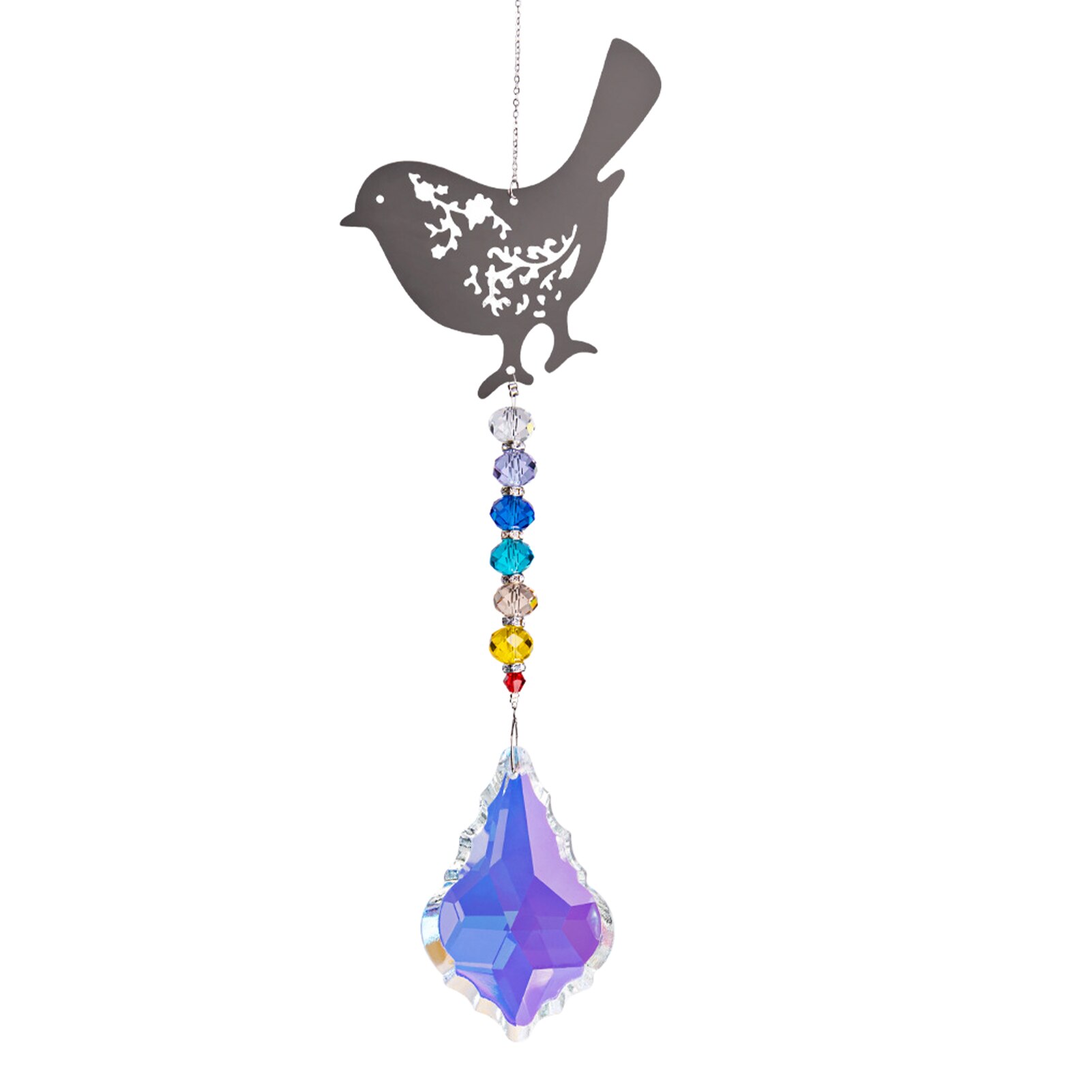 Rainbow Maker Window Prisms Hanging Ornament Wedding Drops With Chain Tree Artificial Crystal Home Decor Garden Suncatcher: 2(bird)