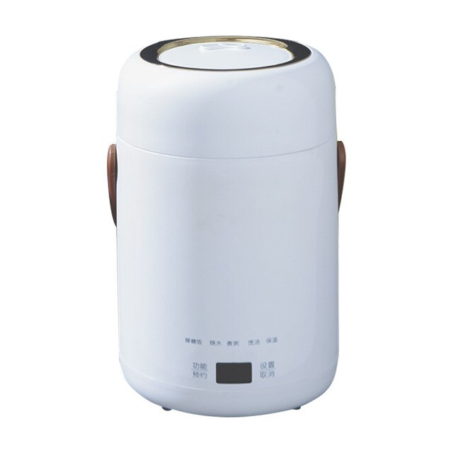 Bollitore elettrico fornello di riso scatola da pranzo mini zuppa portatile stufato pentola a cottura lenta porridge cibo piroscafo tagliatelle riscaldatore di pasta pentola calda: bianca / no steamer