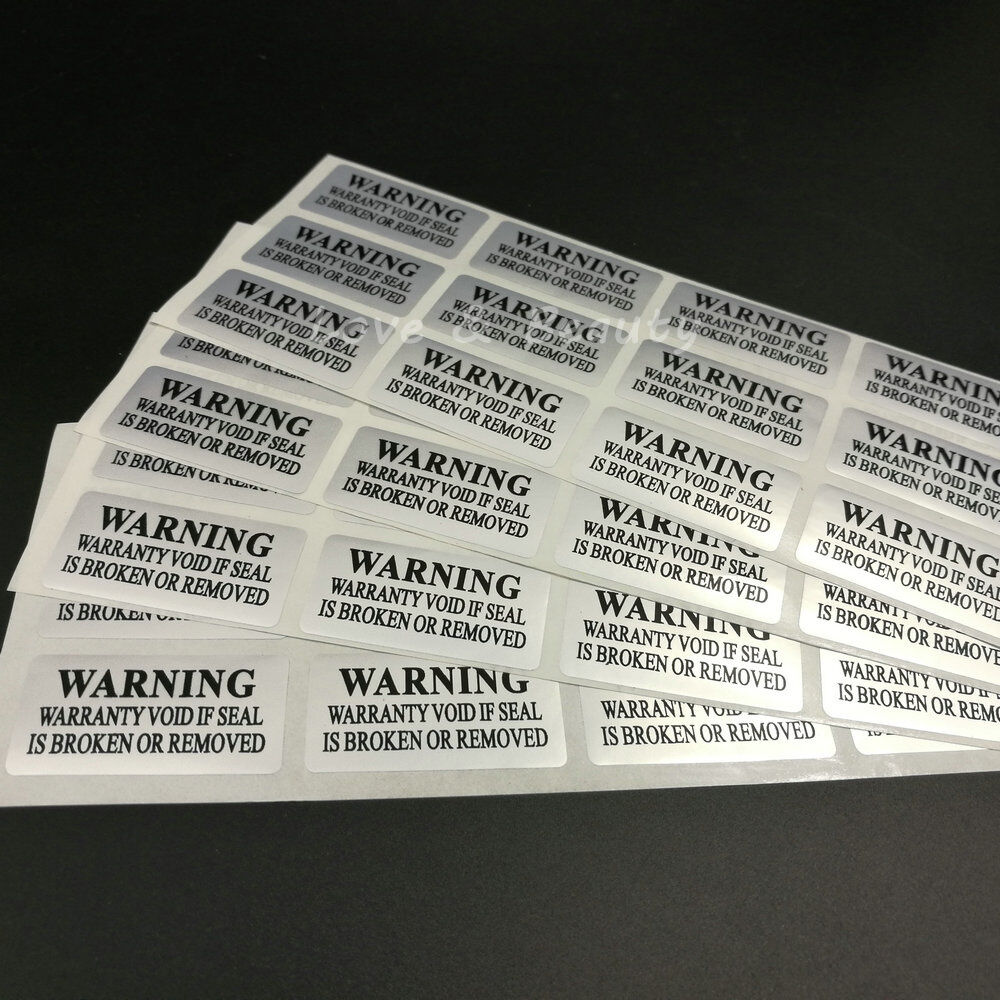 WARRANTY VOID IF SEAL IS BROKEN OR REMOVED warning Sticker Silver colour 1000PCS