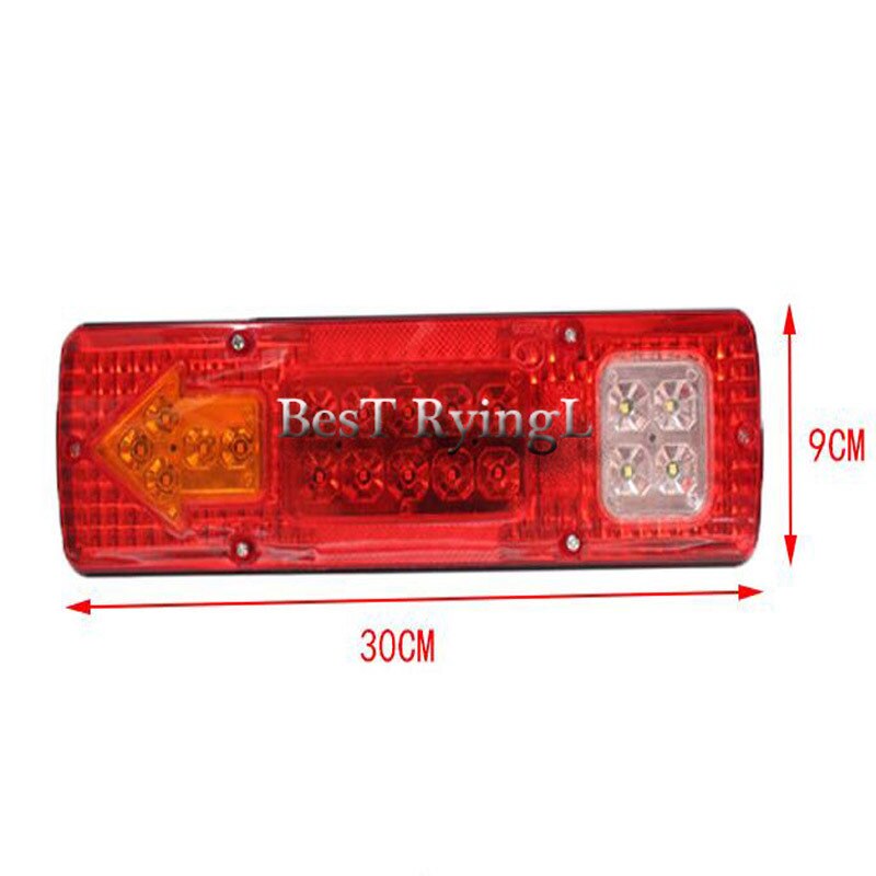 2 stk 12v led baglygter baglygte lampe 5 funktion til trailer caracan lastbil 19 led trailer lys led stoplys