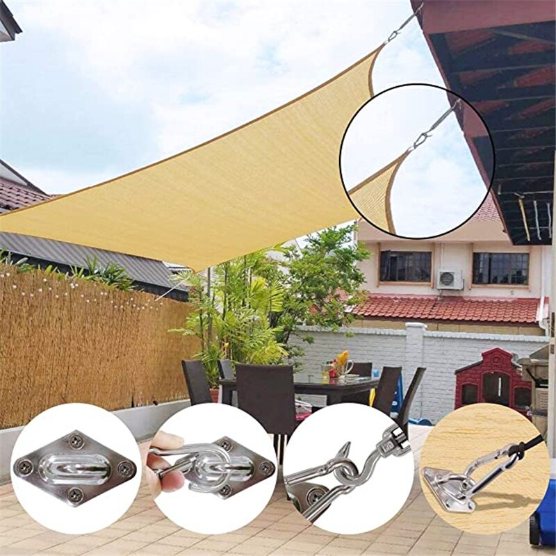 44Pcs/Set Stainless Steel M6 Sunshade Sail Accessories Hanging Hardware Kit Turnbuckle Eye Carabiner