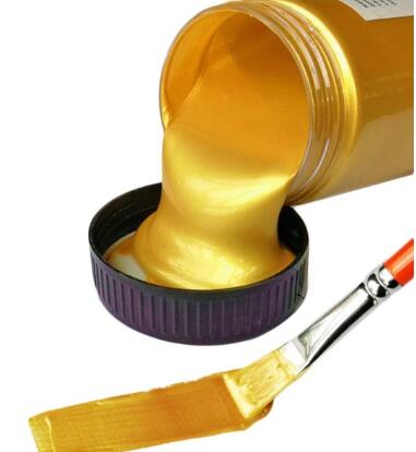 100ml Metallic Acrylic Paint Golden Paint, Waterproof and Non-fading, Suitable for Statue DIY Hand Clothes Graffiti Paint: yellow gold / 100ml