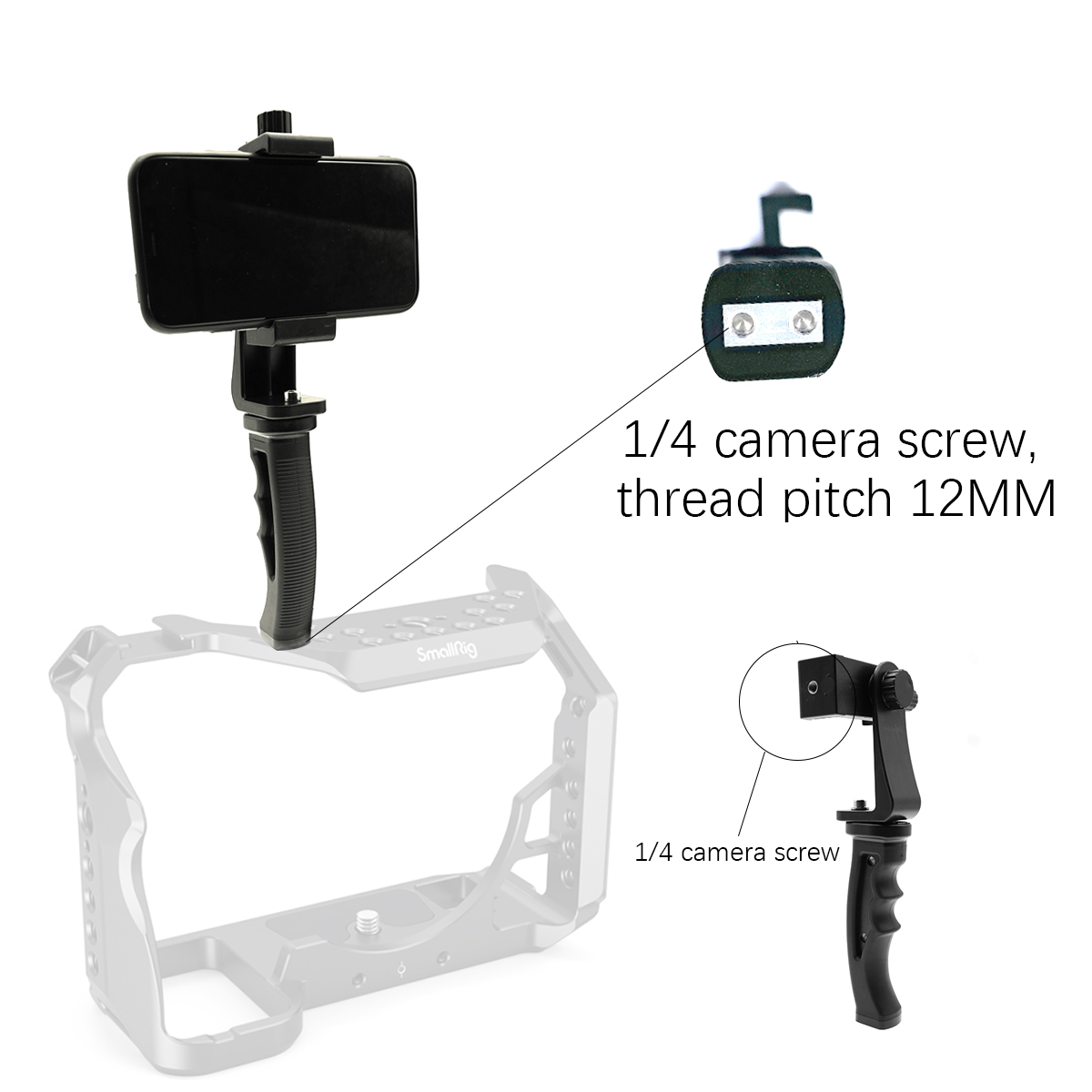 Anti-Slip Smartphone Hand Grip Stabilizer Mobile phone holder Cell Phone Video Holder Adjustable Phone Holder Rotatable Stand