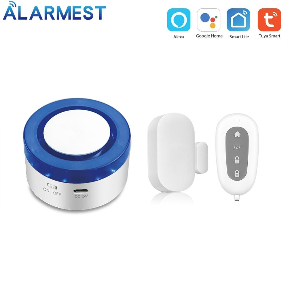 ALARMEST Smart Wireless Wifi Alarm Siren Kits Smart Life APP Control works with IP camera