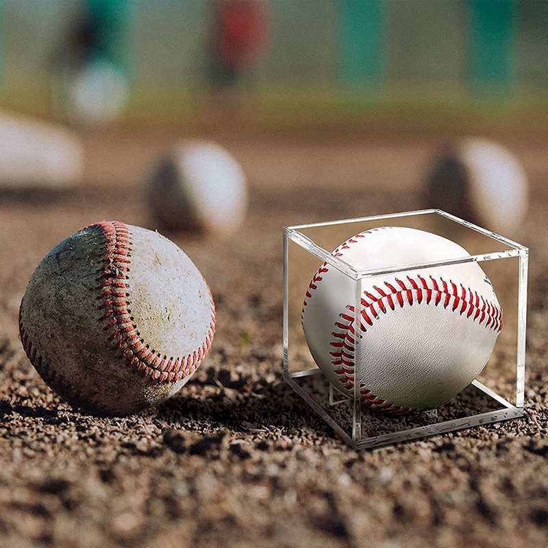 6Stck Baseball Anzeige fallen, UV Geschützt Acryl Anzeige Kasten, Klar Anzeige fallen Erinnerungsstücke Autogramm Ball Schaufenster