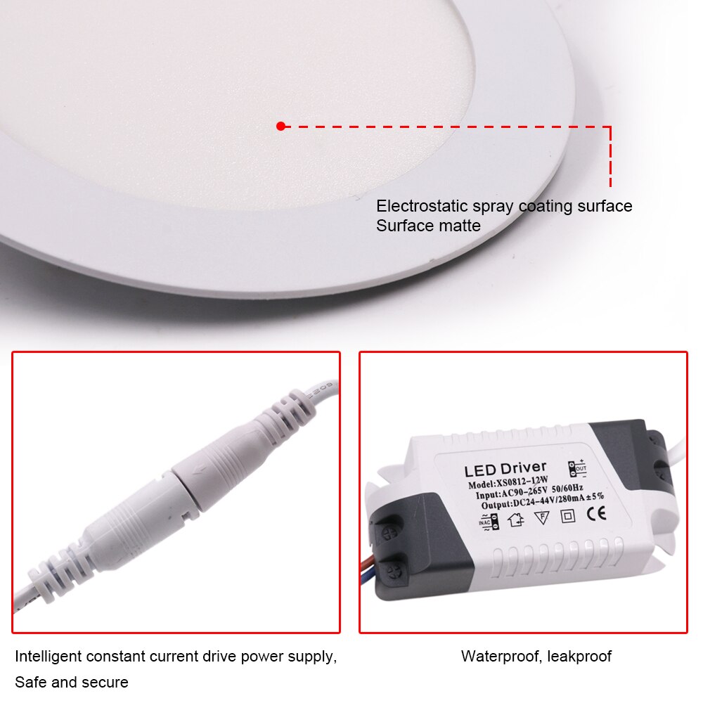 Led ner ljus panel ljus vit varm vit tak panel lampa 3w 6w 9w 12w 15w 25w led belysning för heminredning