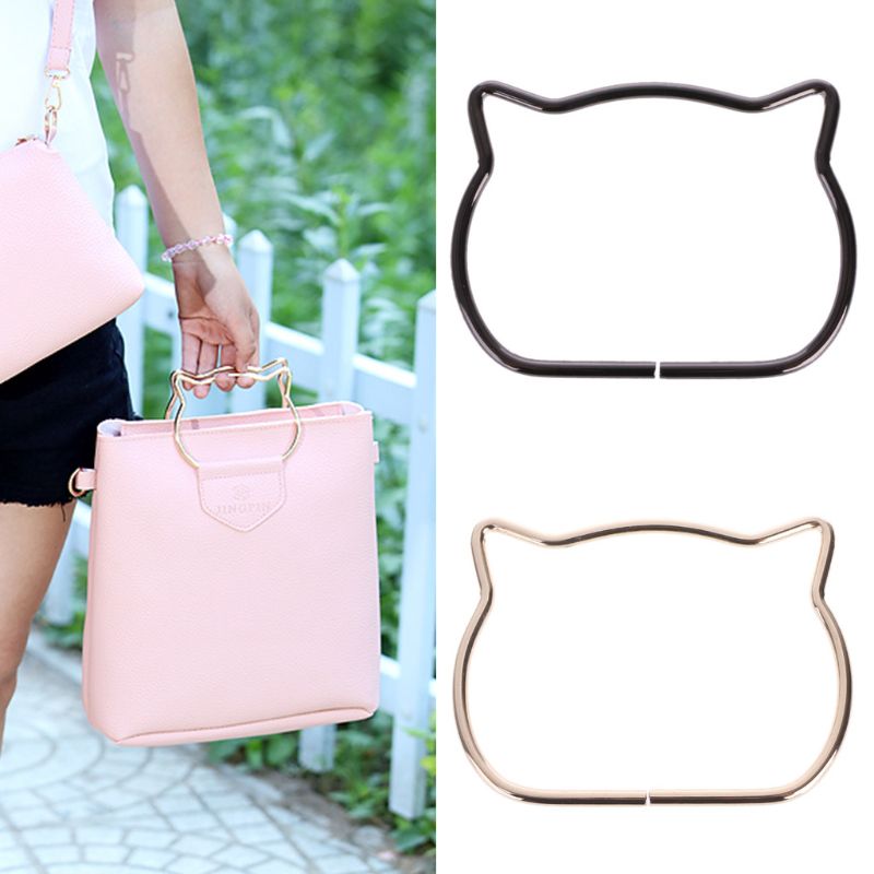 Cute Cat Ear Metal Bag Handle Replacement for DIY Shoulder Bags Making Handbag