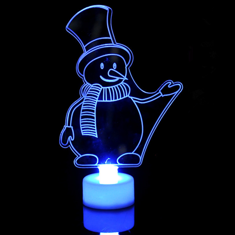 1 Pc Kleurrijke Led Decoratieve Verlichting Jaar Producten Kerstboomversiering Feestartikelen Acryl Kerst Night