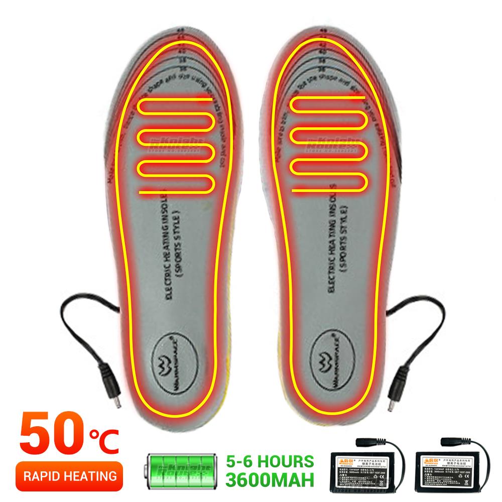 Plantillas calefactables para calzado de invierno, plantillas eléctricas con carga para botas, para mantener el calor con almohadillas para pies de piel con batería